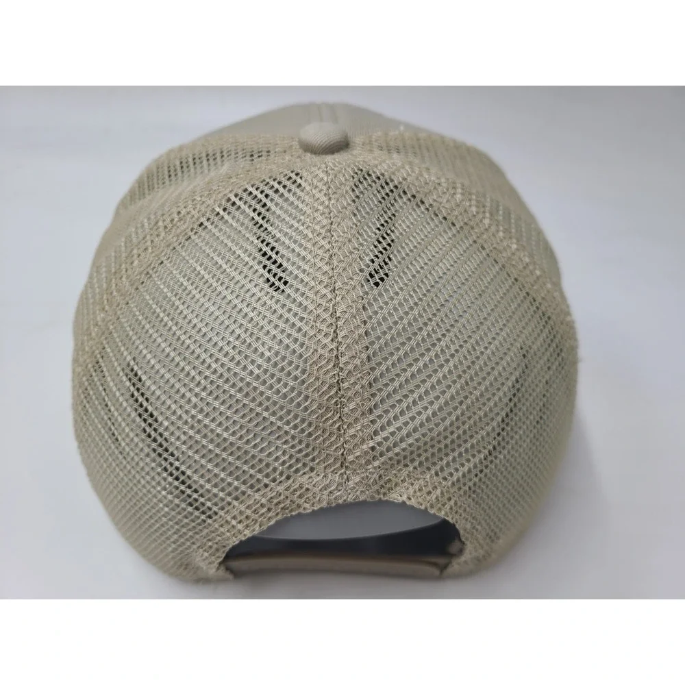 Trees Logo Paramount Apparel Rope Mesh Trucker Snapback Hat Cap Arbor Gray Beige